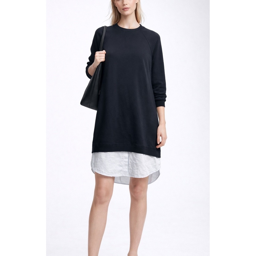 Derek Lam 10 Crosby Denim Layered Sweatshirt Shirt Dress Women's Sz M Athleisure